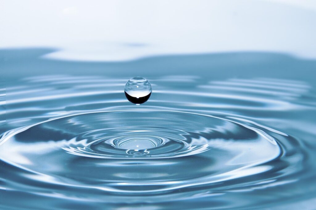 drop of water, drop, nature, impact, ripples, water, surface tension, surface, water surface, droplet